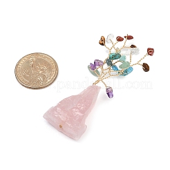 Natural Mixed Gemstone Chips Tree of Life Display Decorations&nbsp;AJEW-JD00015-03