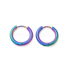 202 Stainless Steel Huggie Hoop Earrings&nbsp;EJEW-F111A-16mm-RC