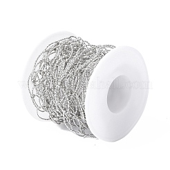 Tarnish Resistant 304 Stainless Steel Textured Horse Eye Link Chains&nbsp;CHS-I020-01A-P