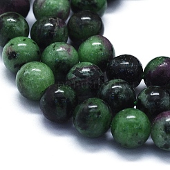 Natural Ruby in Zoisite Beads Strands&nbsp;G-E561-12-8mm