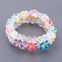 AB Color Plated Glass Bead Multi-Strand Stretch Bracelets&nbsp;BJEW-JB03308