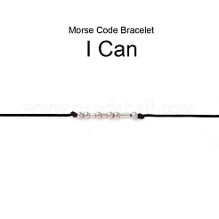 Unisex Adjustable Morse Code Bracelets&nbsp;BJEW-JB05011-01
