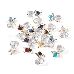 16Pcs 8 Styles Natural & Synthetic Mixed Gemstone AB Color Acrylic Pendants&nbsp;G-FW0001-37