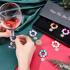 Alloy Enamel Snowflake Wine Glass Charms&nbsp;AJEW-SC00019