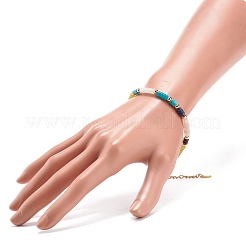 Natural & Synthetic Mixed Gemstone Disc Beaded Bracelet&nbsp;BJEW-JB08530