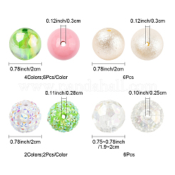 40Pcs 8 Styles Acrylic Beads&nbsp;OACR-FS0004-10