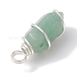 Natural Mixed Stone Copper Wire Wrapped Pointed Pendants&nbsp;PALLOY-JF02677-02