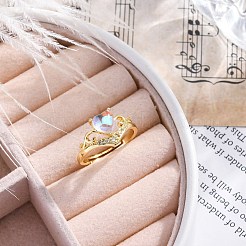Brass Micro Pave Clear Cubic Zirconia Cuff Finger Rings&nbsp;RJEW-G337-26G