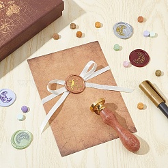Brass Wax Seal Stamp with Wood Handle&nbsp;AJEW-WH0412-0290