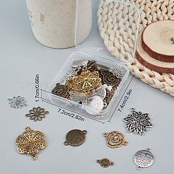 60Pcs 10 Styles Tibetan Style Alloy Connector Charms&nbsp;FIND-SC0003-35
