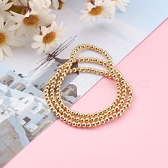 Round Brass Beaded Stretch Bracelets&nbsp;BJEW-JB05983