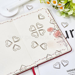 100Pcs Heart Shape Iron Paper Clips&nbsp;TOOL-WH20002-03A-P