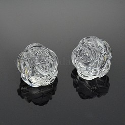 Transparent Clear Frosted Acrylic Beads&nbsp;PL713Y-1