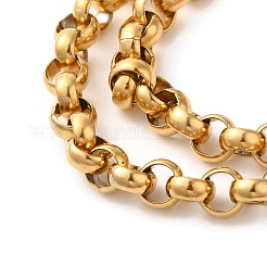 Ion Plating(IP) 304 Stainless Steel Rolo Chain Double Layer Necklaces&nbsp;NJEW-L173-017G