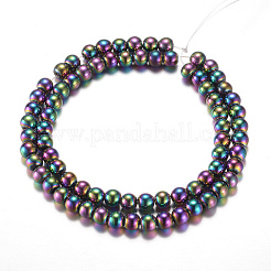 Electroplate Magnetic Synthetic Hematite Bead Strands&nbsp;G-A165A-6mm-01