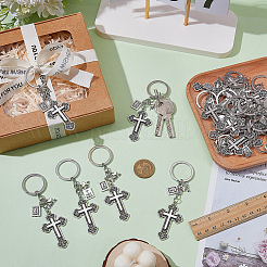 20Pcs Cross Zinc Alloy Keychains&nbsp;KEYC-AR0001-38