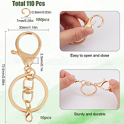 10Pcs Iron Keychain Clasps&nbsp;FIND-SC0009-50