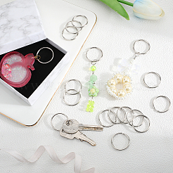 60Pcs Iron Plated Nickle Keychain Rings&nbsp;FIND-SP0003-35P