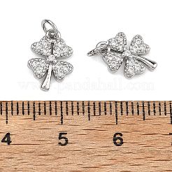 SHEGRACE Brass Micro Pave Clear Cubic Zirconia Charms&nbsp;XGRQ2O411-415P
