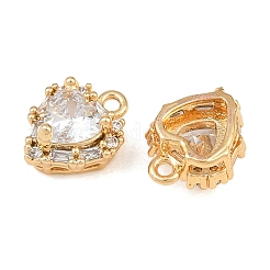 Brass Pave Clear Cubic Zirconia Charms&nbsp;CU-CBA804C-11G