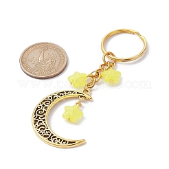 Tibetan Style Alloy Hollow Moon Pendant Keychain&nbsp;KEYC-JKC00690-01