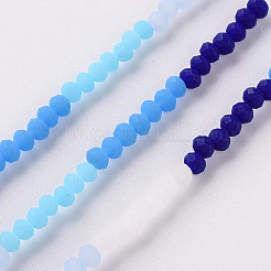 Opaque 7 Colors Frosted Glass Beads Strands&nbsp;LS-FGLA-T002-02A-A04
