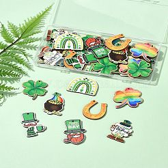 32Pcs 8 Styles St.Patrick's Day Themes Printed Wood Pendants&nbsp;WOOD-FS0001-43
