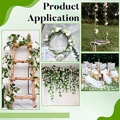 4Pcs 2 Styles Plastic Artificial Cattleya Bunch &  Leaf Rattan&nbsp;AJEW-PH0007-95