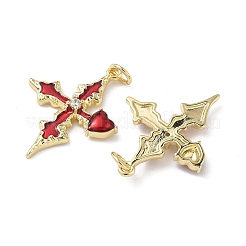 Brass Micro Pave Cubic Zirconia Pendants with Enamel&nbsp;KK-Q039-07G