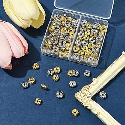 120Pcs 2 Colors Brass Crystal Rhinestone Spacer Beads&nbsp;RB-FS0001-06