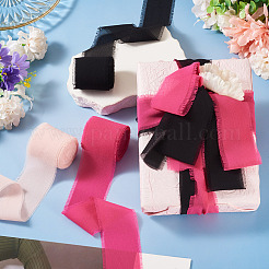 3 Rolls Polyester Raw Edges Ribbons&nbsp;SRIB-TAC0002-26C