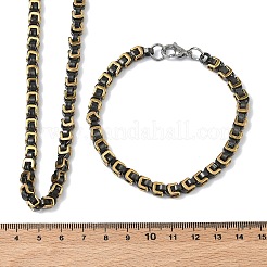 201 Stainless Steel Box Chain Necklaces & Chain Bracelets&nbsp;SJEW-G087-04G