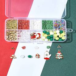 DIY Christmas Alloy Enamel & Acrylic & Glass Beads Bracelets Jewelry Making Kits&nbsp;DIY-FS0007-03
