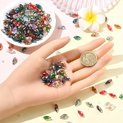 220Pcs 11 Colors Electroplate Glass Faceted Teardrop Beads Strands&nbsp;EGLA-YW0001-76