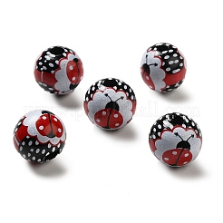Printed Wood Round Beads&nbsp;LS-WOOD-C012-01A