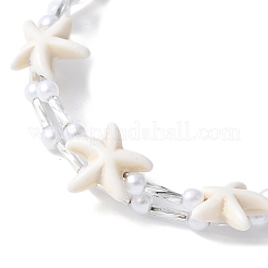 2Pcs 2 Colors Synthetic Turquoise Beaded Bangles&nbsp;BJEW-JB11588