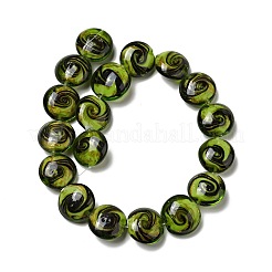 Handmade Gold Sand Lampwork Beads Strands&nbsp;LAMP-C008-03F