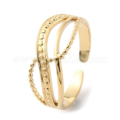 304 Stainless Steel Criss Cross Open Cuff Rings&nbsp;RJEW-D002-03G