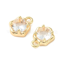 Brass Micro Pave Cubic Zirconia Charms&nbsp;KK-L208-10G-07