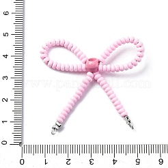 Alloy & Glass Seed Beads Bowknot Chandelier Component Links&nbsp;PALLOY-D359-03B
