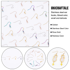 120Pcs 4 Styles 304 Stainless Steel Earring Hooks&nbsp;STAS-UN0034-15