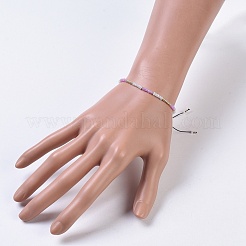Nylon Thread Braided Beads Bracelets&nbsp;BJEW-JB04350-M