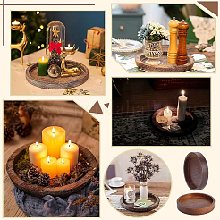 2Pcs Wood Candle Tray Candle Holders&nbsp;AJEW-NB0008-64