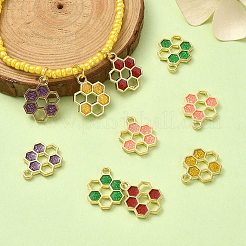 10Pcs 5 Colors Alloy Enamel Pendants&nbsp;ENAM-YW0003-36