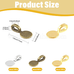 200Pcs Tibetan Style Alloy Glue On Flat Pad Pendant Bails&nbsp;TIBEP-FS0001-50