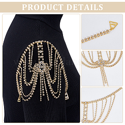 2Pcs Brass Rhinestone Sexy Shoulder Bra Body Chain&nbsp;AJEW-WR0002-64