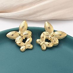 304 Stainless Steel Butterfly Stud Earrings&nbsp;EJEW-K268-65G