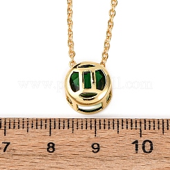 Brass Pave Cubic Zirconia Birth Stone Constellation Pendant Cable Chain Necklaces&nbsp;NJEW-D334-01G-11