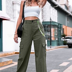Alloy Heart Double Layered Chain Belts for Pants&nbsp;AJEW-WH20070-009