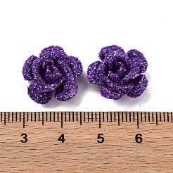 3D Rose Flower Baking Paint Aluminum Beads&nbsp;FIND-L019-01D